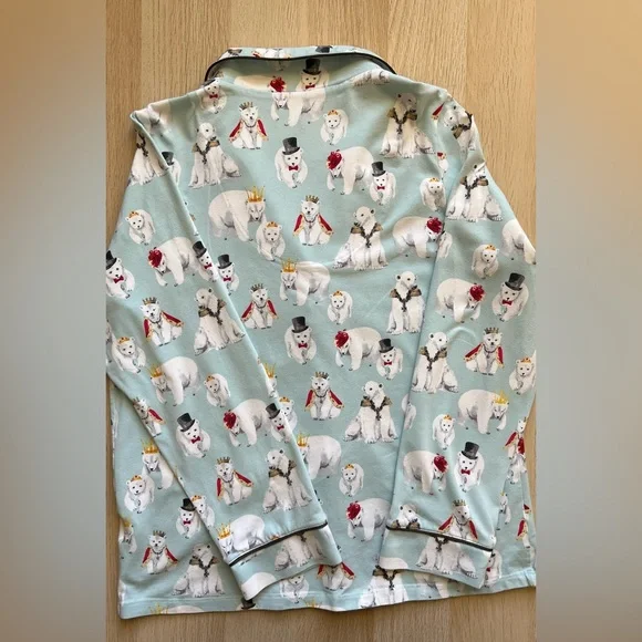 BedHead Pajamas M Organic Cotton Polar Bear Print Made USA - Picture 9 of 16